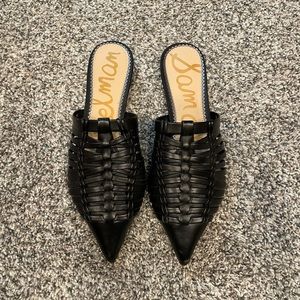 Sam Edelman black leather mules